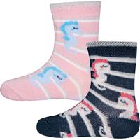 Baby Socken Doppelpack für Mädchen, Seepferde pink/blau Mädchen 