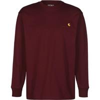 Carhartt Longsleeve American Script Langarmshirts weinrot Herren 