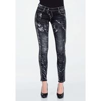 CIPO & BAXX Jeanshose Jeanshosen schwarz Damen 