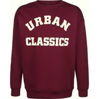 Urban Classics Sweater College Print Crew Sweatshirts weinrot Herren 