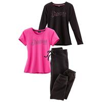 Vivance Dreams Pyjama (Set, 3-tlg.) Schlafanzüge rosa Damen 