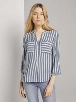 Tom Tailor Gestreepte blouse met zakken, offwhite navy vertical stripe