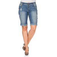 Sheego Jeans-Bermudas Jeansshorts light blue denim Damen 