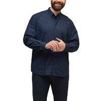 S.Oliver Regular: Baumwollhemd mit Minimalmuster Langarmhemden blau Herren 