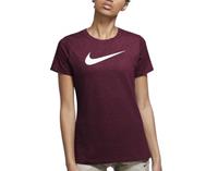 Nike - Womens Tee Dry Tfc Crew - Sportshirt Bordeauxrood