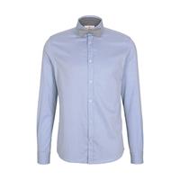 Tom Tailor Blusen & Shirts Fein gemustertes Hemd mit Schleife Langarmhemden hellblau Herren 