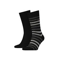 Tommy Hilfiger Herren Socken, 2er Pack - Duo Stripe Sock, Strümpfe Socken schwarz Herren 