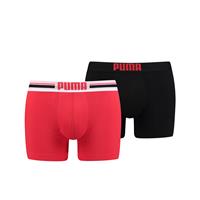 Puma Placed Logo Boxershorts Red/Black 2-pack-S