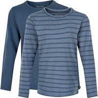 Minymo - Kid's Basic 34 -T-shirt L/S (2-pack) - Longsleeve, blauw/grijs