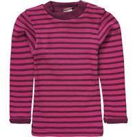 Engel - Baby-Shirt L/S geringelt - Merino-ondergoed, purper/roze