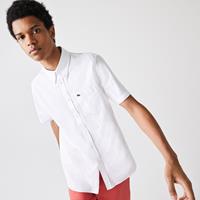 lacoste Regular Fit Herren-Hemd aus Oxford-Baumwolle - Weiß 
