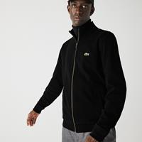lacoste Herren-Sweatshirt aus Piqué-Fleece mit Stehkragen und Reißverschluss - Schwarz 