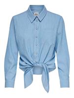 Only Onllecey Ls Knot Shirt Noos Wvn 15195910 Blouse Cloud Dancer Medium Blue