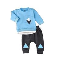 Baby Sweets 2tlg Set Shirt + Hose Lieblingsstücke Triangle T-Shirts für Jungen blau/grau Junge 