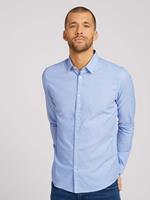 Tom Tailor Slim fit overhemd met gestructureerde stof, light blue white structure
