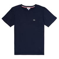 Boy's Lacoste Crew Neck Cotton Jersey T-Shirt in Navy
