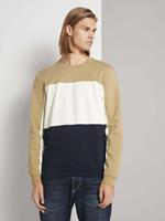 Tom Tailor Denim Strick & Sweatshirts Sweatshirt im Colour Blocking Sweatshirts beige Herren 