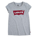 Levis Levi's Kids T-shirt Batwing met logo lichtgrijs Meisjes Katoen Ronde hals - 