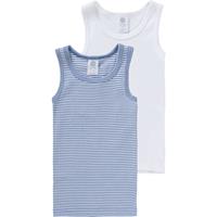 Sanetta Unterhemden Doppelpack für Jungen, Organic Cotton blau/weiß Junge 
