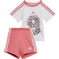 Adidas performance Baby Set T-Shirt + Shorts LIL 3S SP für Mädchen, Organic Cotton pink/weiß Mädchen 