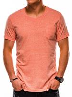 Ombre Fashion T-shirt heren effen oranje met stretch van Omb Fashion Italie, 