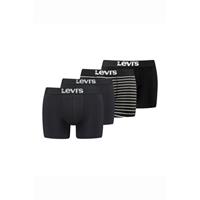 Levis Levi's Herren Trunks - Solid Basic Boxer & Vintage Stripe, 4er Pack, Rot/Schwarz