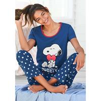 Peanuts LM Pyjama Schlafanzüge blau Damen 