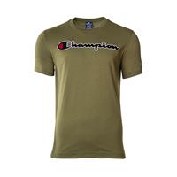 Champion Herren T-Shirt - Crew Neck, Rundhals, Cotton, großes Logo, einfarbig Unterhemden grün Herren 