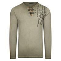 Rusty Neal Heren shirt Kaki | Normale pasvorm | Lange mouw | Print | Italian-Style.nl, 