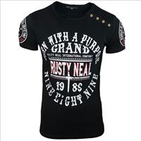 Rusty Neal T-shirt heren | Korte mouw | Zwart |  | Italian-Style.nl, 