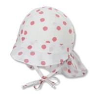 Sterntaler Schirmmütze, Nackenschutz, für Babys, weiß/rosa
