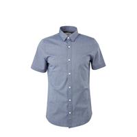 S.Oliver Slim Fit: Hemd aus Baumwollstretch Kurzarmhemden blau Herren 