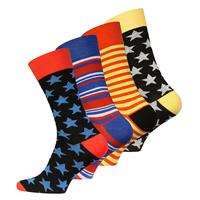 Vincent Creation Trend-Socken 4 Paar,  Stars and Stripes Socken bunt Herren 
