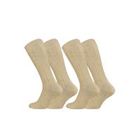 Cotton Prime Unisex Trachtensocken 2 Paar, mit Zopfmuster Socken beige Herren 