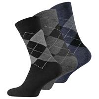 Thermo-Socken 3 Paar, im Karo-Design Socken mehrfarbig Herren 