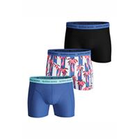 BJÖRN BORG Herren Boxershorts 3er Pack - Pants, Cotton Stretch, Logobund, Blau/Orange