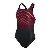 Speedo Badeanzug, auffällig, bequem, für Damen, rot/schwarz, 38