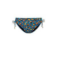 Cyell omslag bikinibroekje met panterprint blauw/oranje