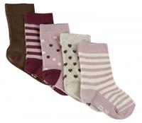 Minymo Socken 5er-Pack Muster Rose Smoke