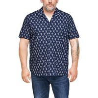 S.Oliver Regular: Hemd mit Allover-Print Kurzarmhemden blau Herren 