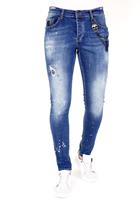 Local Fanatic Slim fit jeans verfspatten 1035