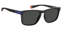Polaroid rechthoekige heren mat zwart blauw grijs gepolariseerde zonnebril | Sunglasses