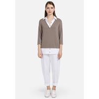 HELMIDGE Shirtbluse mit Kragen Langarmblusen beige Damen 