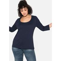 Sheego Shirt 3/4-Arm-Shirts dunkelblau Damen 