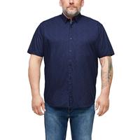 S.Oliver Regular: Hemd aus Baumwollstretch Kurzarmhemden blau Herren 