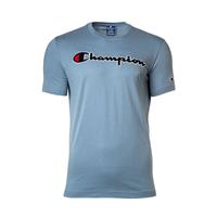 Champion Herren T-Shirt - Crew Neck, Rundhals, Cotton, großes Logo, einfarbig Unterhemden blau Herren 