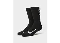 Nike Multiplier Crew Sokken (2 paar) - Black/White - Heren