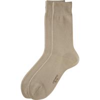 CAMANO Socken 2er-Pack Baumwolle beige Herren 