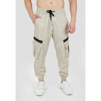 TOM BARRON Cargohose mit elastischem Bündchen Cargohosen beige Herren 