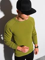 Ombre Sweater heren effen | klassiek | Basic | Olijf groen | Italian-Style.nl, 